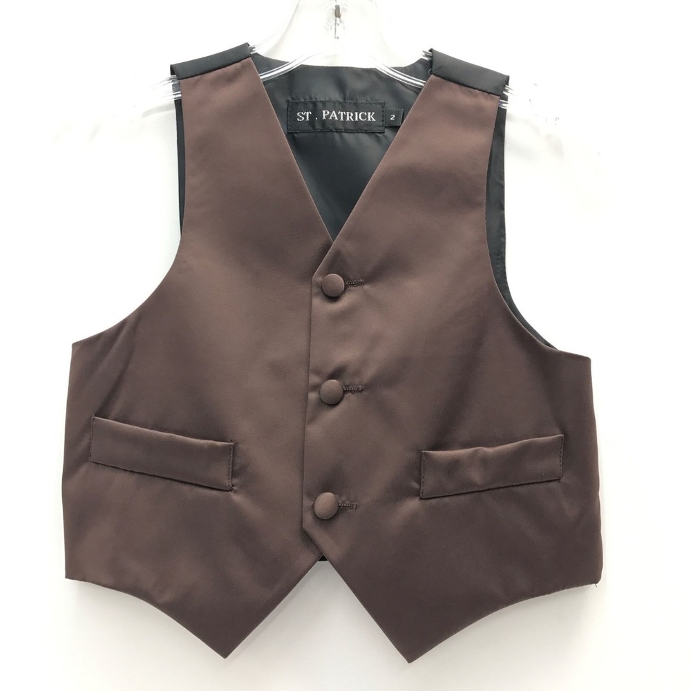 Boys Brown Vest Black Back St Patrick Polyester